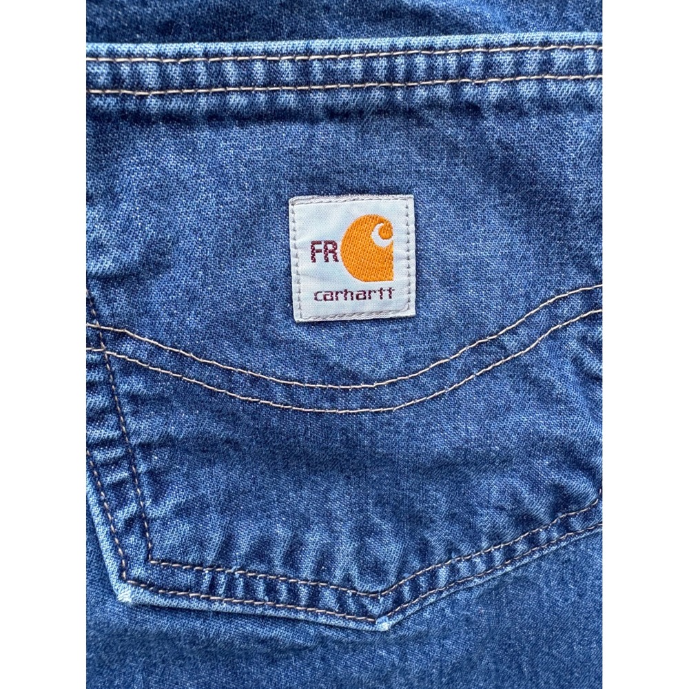 Carhartt FR Flame Resistant Jeans Mens 36x34 Relaxed Fit Blue Denim FRB1000NM